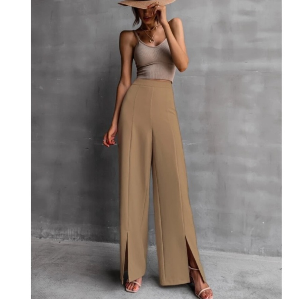 Wide leg side slit pants - Picture 15 of 16